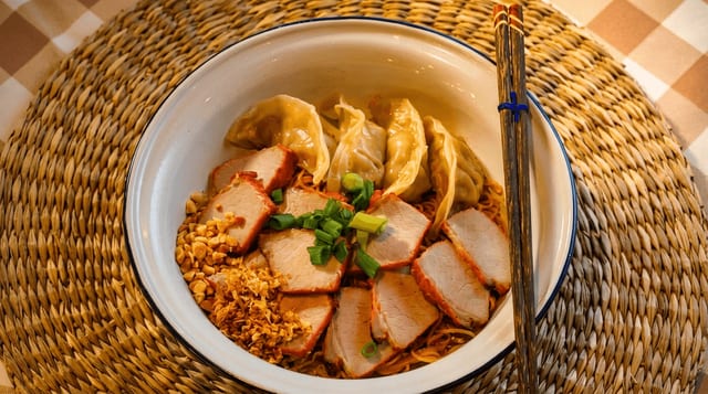 Stir-Fried Wonton & Noodles.